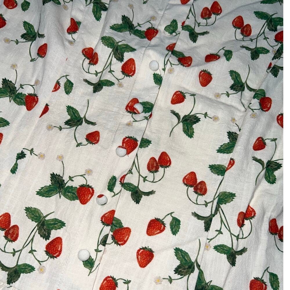Bailey Rose Strawberry Print Dress Medium Coquette Cottagecore  Medium - Picture 6 of 10